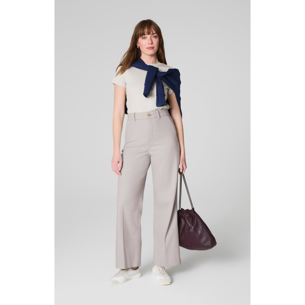 NWT Spanx Stretch Twill Cropped Wide Leg Pant - Size Large